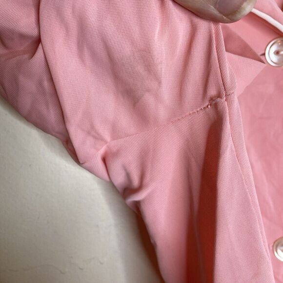 Aristocraft Vintage *Flaws* Pink Nylon Pajama Top Size Small - Picture 5 of 13